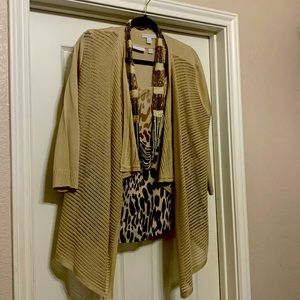 2piece set. Tank and open front sweater